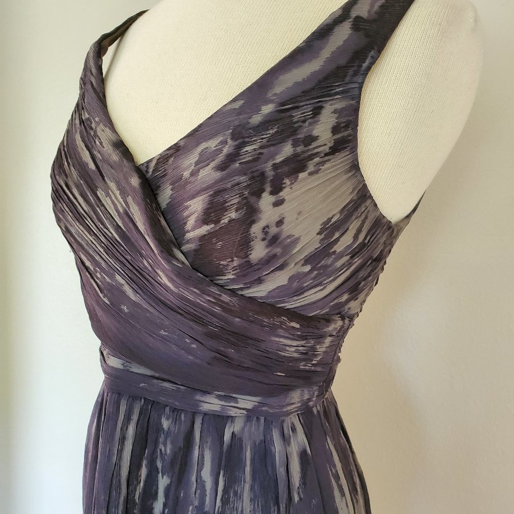 NEW black gray grey Short silk cocktail Dress bridesmaid party wedding striped - Picture 1 of 11